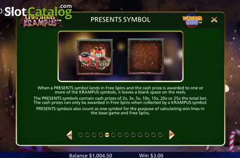 Game Features screen 3. Christmas Krampus Wonder 500 slot
