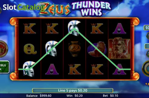 Win screen. Zeus Thunder Wins slot
