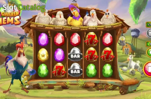 Game screen. Chicken Gems slot