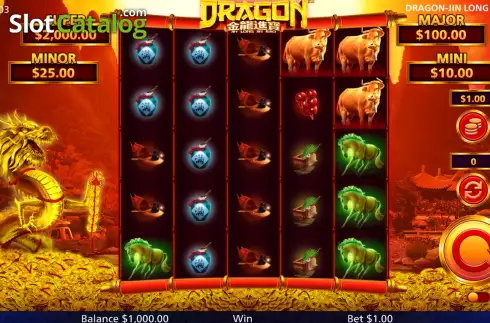 Game screen. Dragon Jin Lon Lin Bao slot