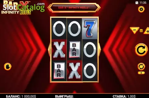 Game screen. Bar-X Infinity Reels slot