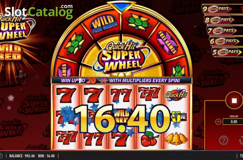 Win Screen 4. Quick Hit Super Wheel Wild Red slot