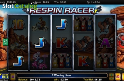 Win Screen 2. Respin Racer slot