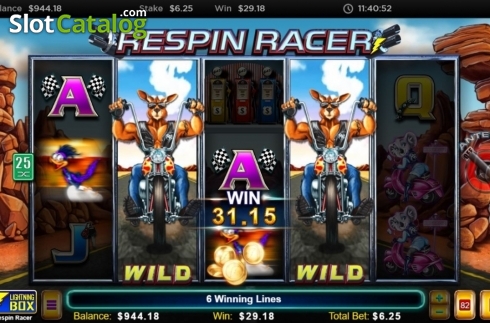 Win Screen 4. Respin Racer slot