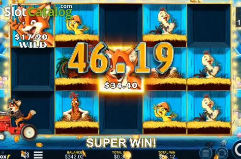 Win Free Spins Game screen. Chicken Fox Jr slot