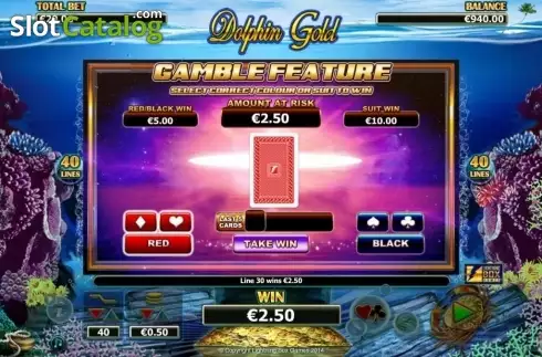Gamble screen. Dolphin Gold slot