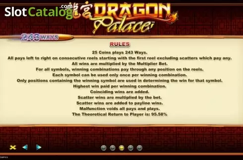 Paytable 3. Dragon Palace slot
