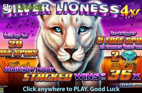 Intro screen. Silver Lioness 4x slot