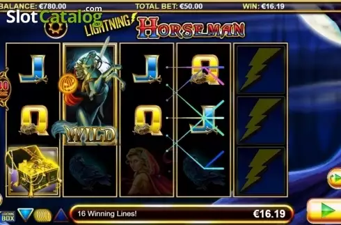 Bildschirm7. Lightning Horseman slot