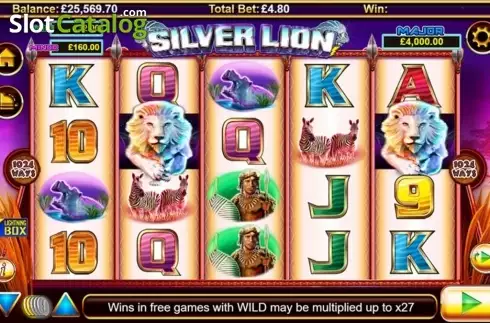 Bildschirm2. Stellar Jackpots with Silver Lion slot
