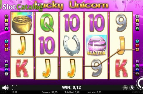 Bildschirm2. Lucky Unicorn slot