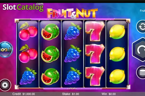 Reel screen. Fruit and Nut slot
