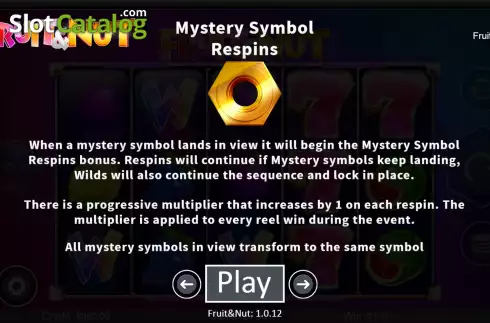 Mystery Symbol screen. Fruit and Nut slot