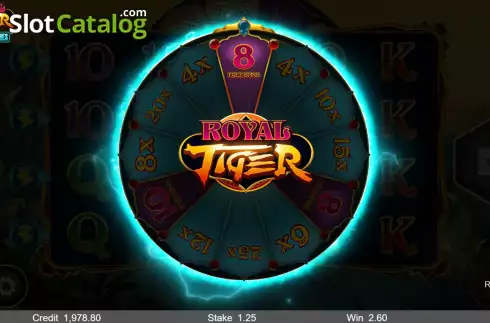 Free Spins screen. Royal Tiger slot