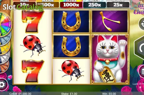 Game screen. Luck of the Charms slot