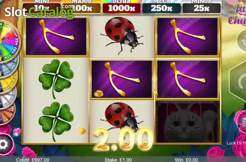 Win screen. Luck of the Charms slot
