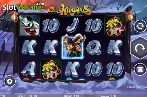 Game screen. 3 Books of Krampus slot