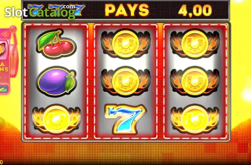 Win Screen. Coins on Fire slot