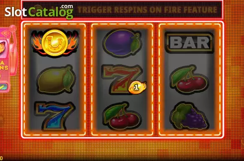 Respins Win Screen. Coins on Fire slot