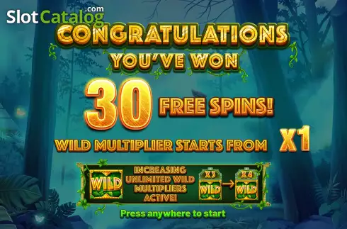 Free Spins Gameplay Screen. Jungle Fortune slot