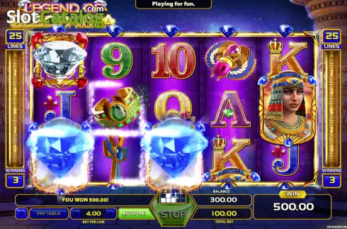 Win screen. Legend of Cleopatra (Lucky Games) slot