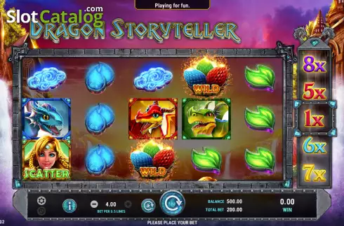Reels screen. Dragon Storyteller slot