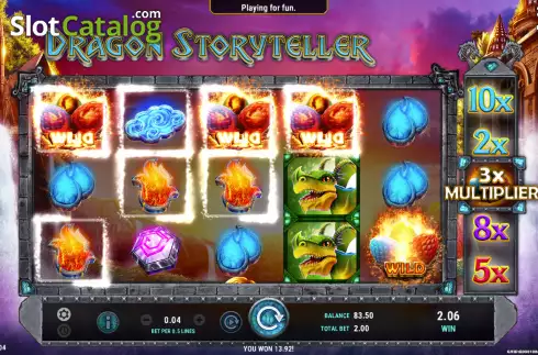 Win screen. Dragon Storyteller slot