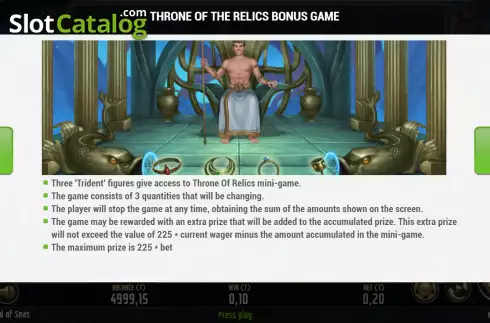 Bonus Game screen. God of Seas slot