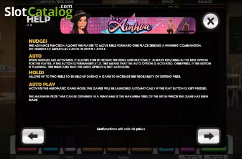 Game Features screen 2. Ainhoa slot