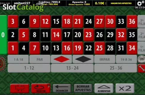 Game screen. Ruleta Magic Red slot