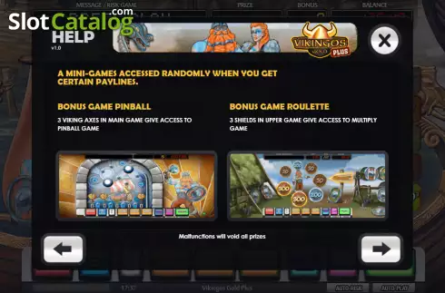 Bonus Game screen. Vikingos Gold Plus slot