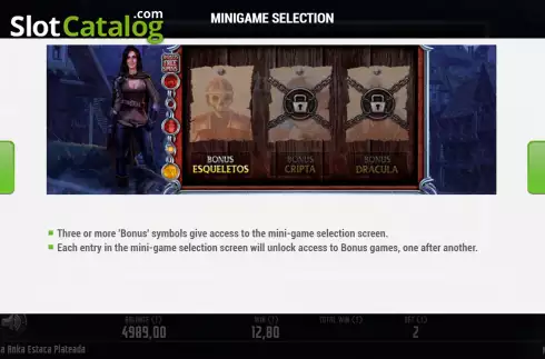 Mini game selections screen. Elsa Anka Estaca Plateada slot