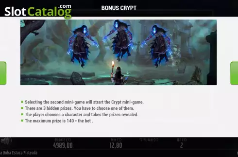 Bonus Crypt screen. Elsa Anka Estaca Plateada slot