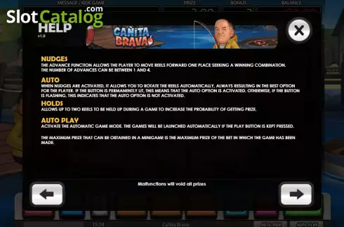 Game Features screen 2. Cañita Brava slot