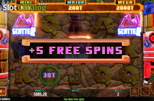 Free Spins screen. Jade Goddess slot