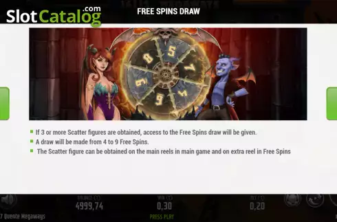 Free Spins Draw screen. 777 Quente Megaways slot
