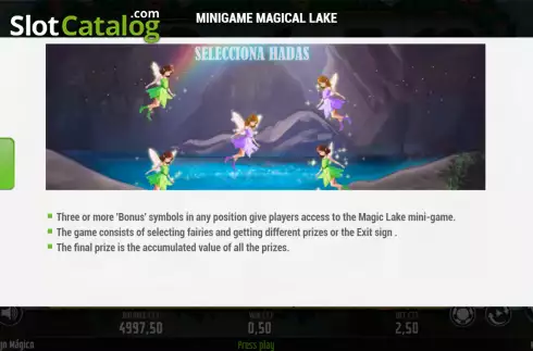 Bonus Game screen. Magical Lake slot