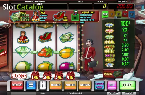 Main game screen. El Cartel Navidad slot