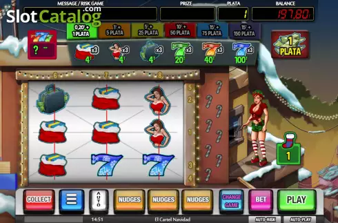 Upper game screen. El Cartel Navidad slot
