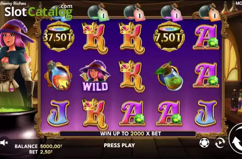 Reels screen. Alchemy Riches slot