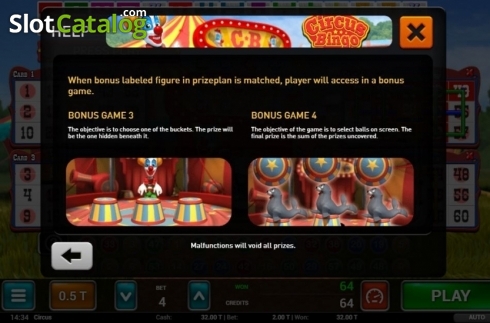 Bonus Game 2. Circus Bingo slot