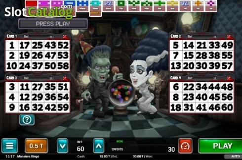 Ekran2. Monsters Bingo yuvası