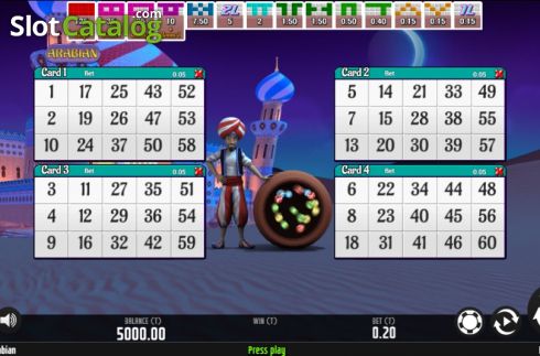 Game screen. Arabian Bingo slot