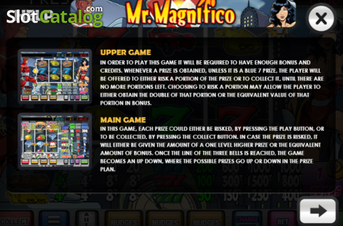 Paytable 1. Mr. Magnifico slot