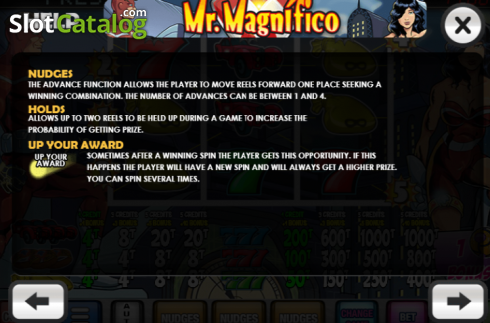 Paytable 2. Mr. Magnifico slot