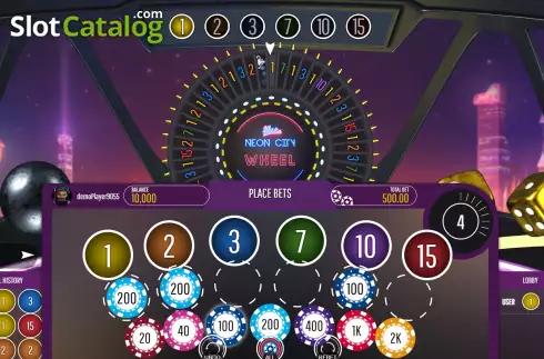 Game screen 2. Neon City Wheel slot