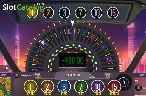 Win screen. Neon City Wheel slot