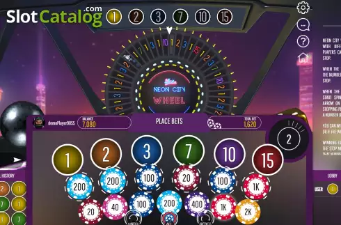 Captura de tela8. Neon City Wheel slot