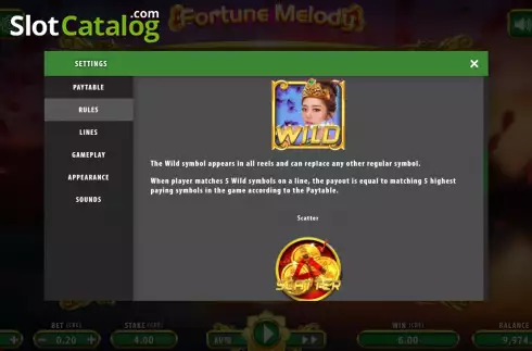 Bildschirm7. Fortune Melody slot