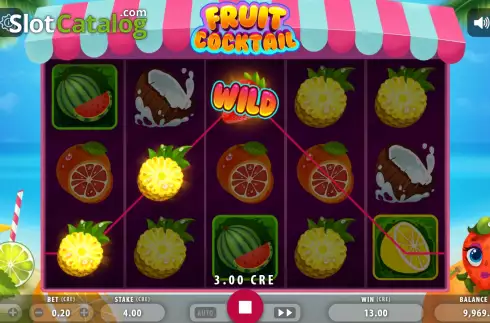 Écran3. Fruit Cocktail (Macaw Gaming) Machine à sous